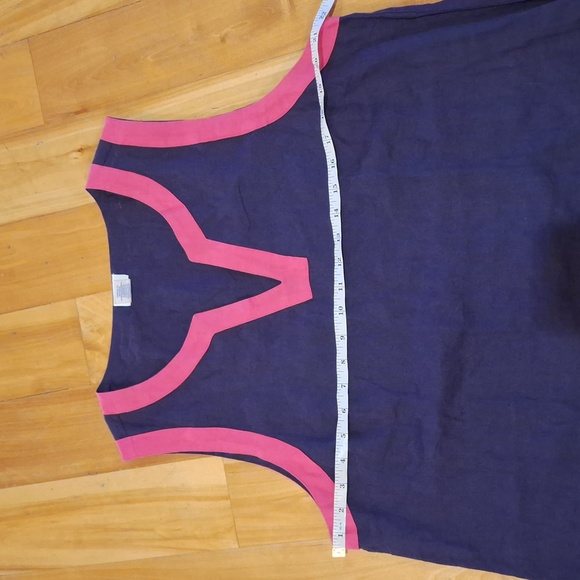 Sigrid Olsen Linen Sleeveless Mini Dress Size XL Purple & Pink - Picture 8 of 10
